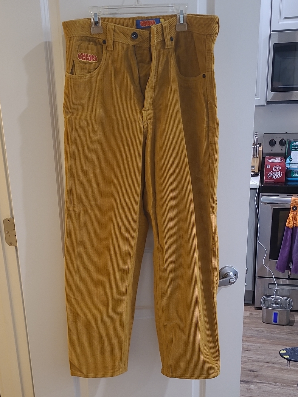 Empyre Men's Mustard Yellow Corduroy Straight Pants